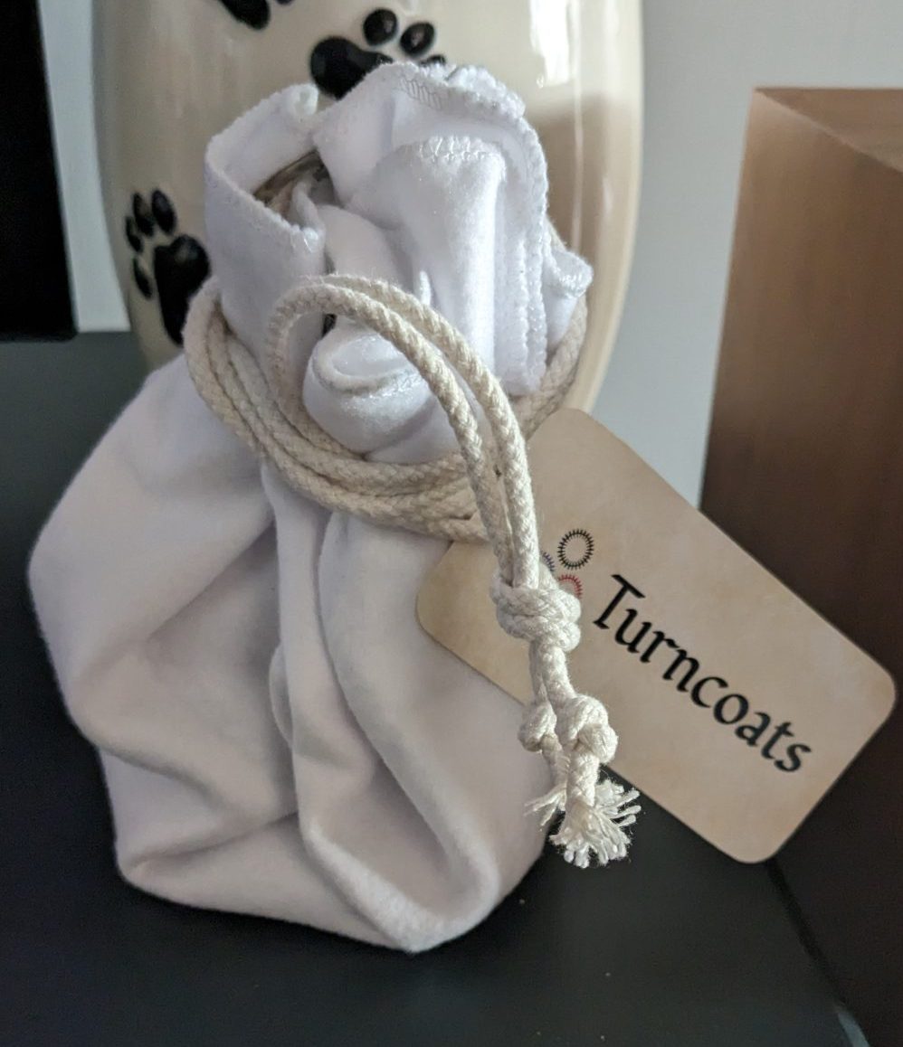 Turncoats wrapped up snug in its bag