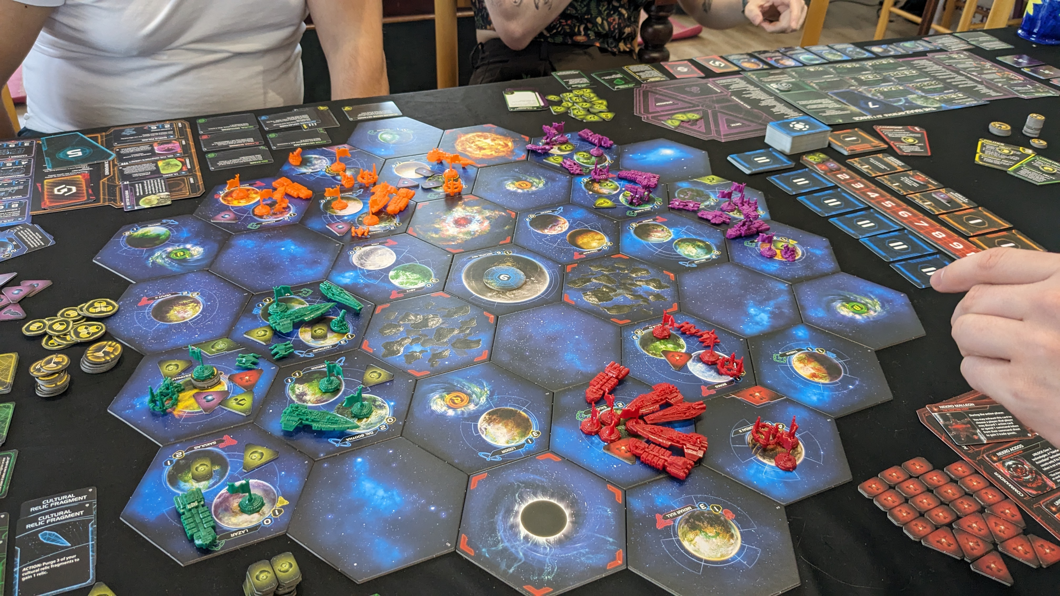Twilight Imperium in play. Armies gather at the edge of the galaxy.