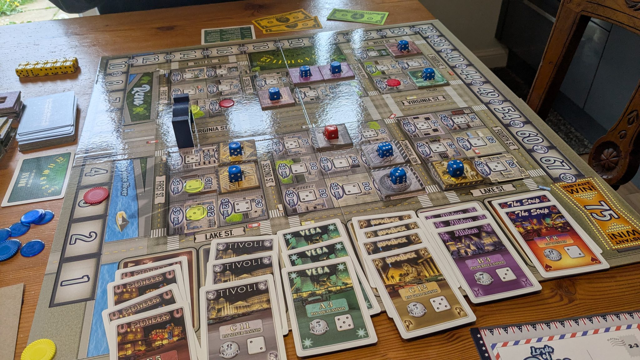 Reno board towards the end of the game